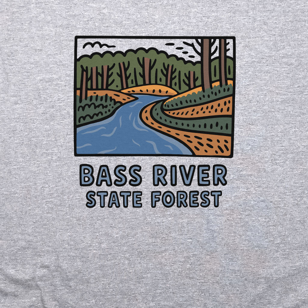 Bass River State Forest Crewneck Sweatshirt Adventure and Outdoors Themed Sweatshirt
