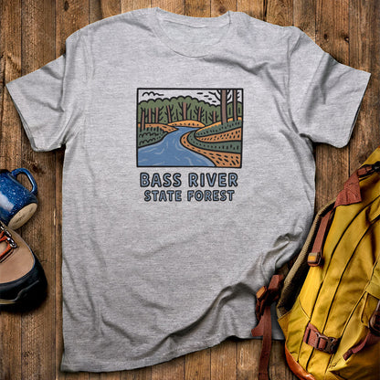 Bass River State Forest T-Shirt Sport Grey Adventure and Outdoors Themed T-Shirt