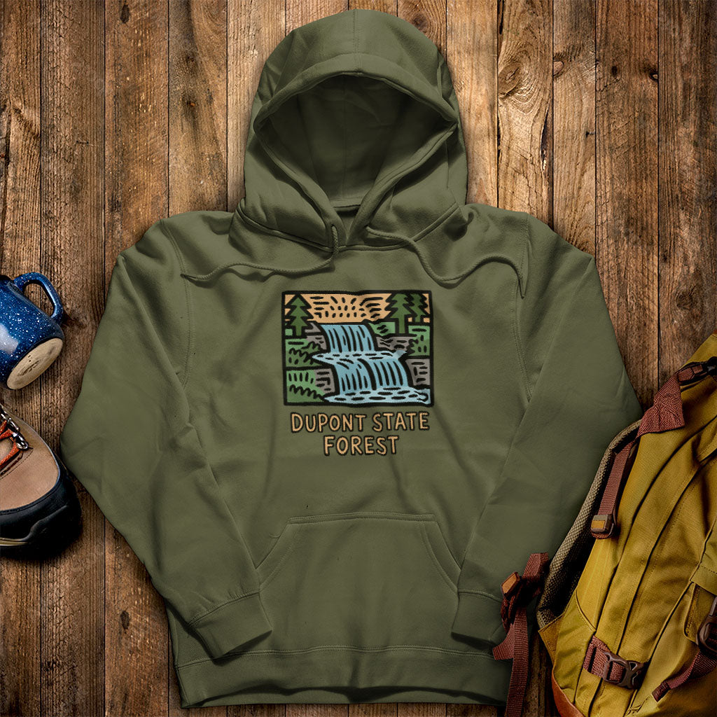 DuPont State Forest Hoodie Military Green Adventure and Outdoors Themed Hoodie