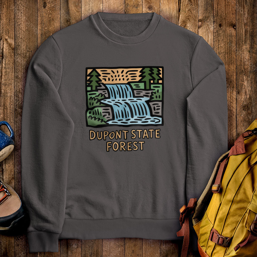 Dupont State Forest Crewneck Sweatshirt Charcoal Adventure and Outdoors Themed Sweatshirt