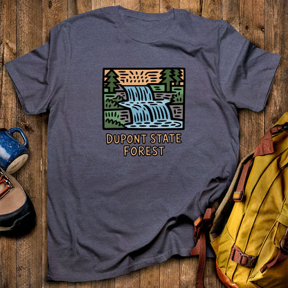 Dupont State Forest T-Shirt Heather Navy Adventure and Outdoors Themed T-Shirt