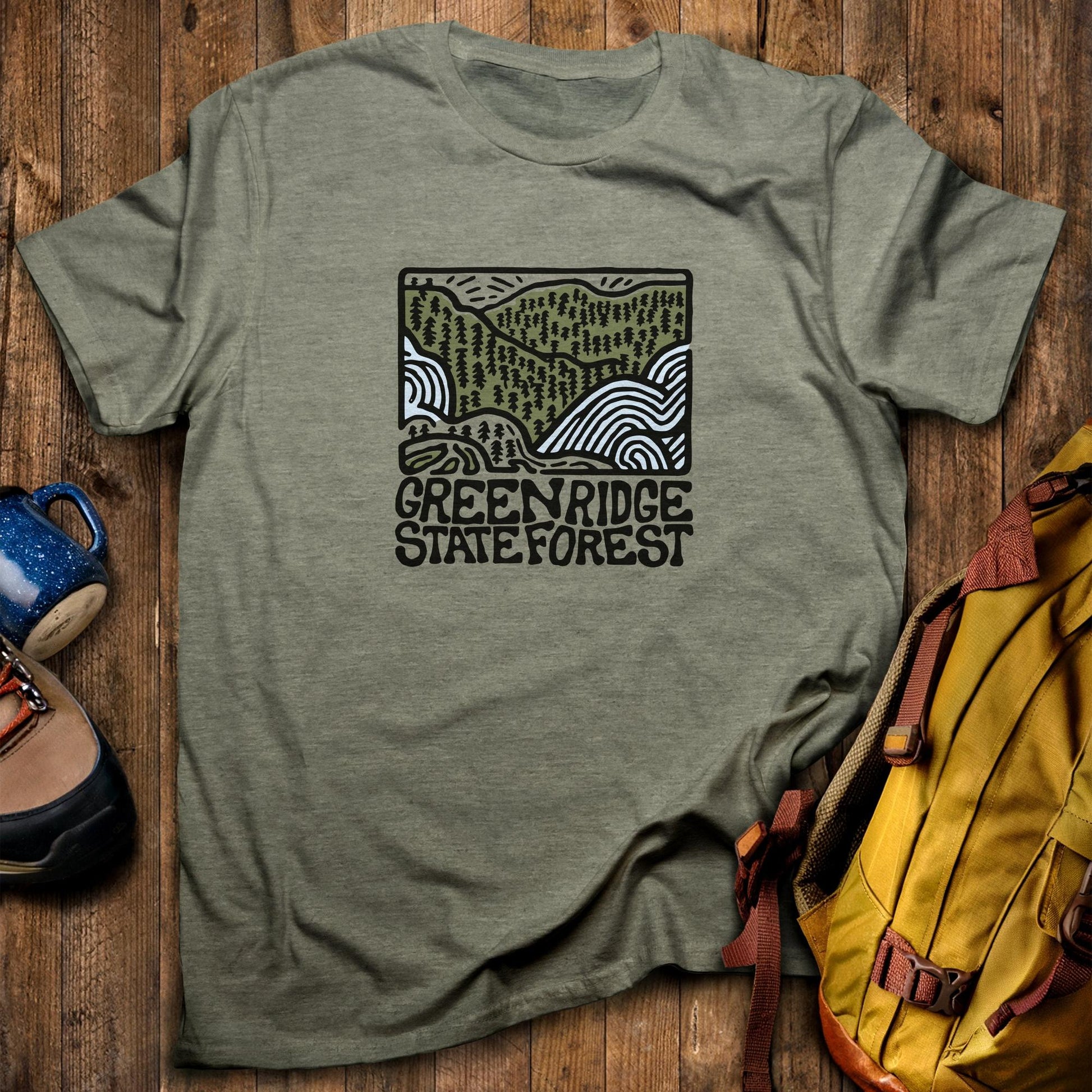 Green Ridge State Forest T-Shirt Heather Military Green Adventure and Outdoors Themed T-Shirt