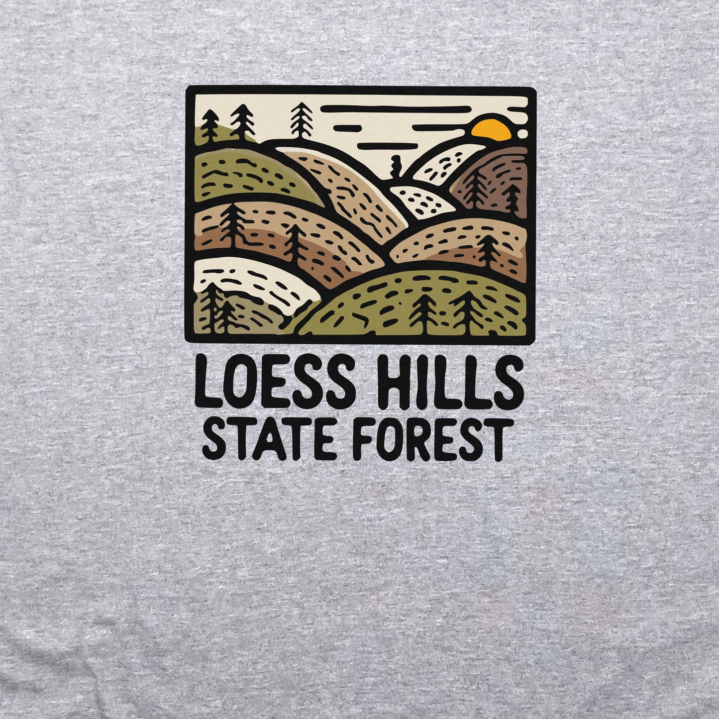 Loess Hills State Forest Crewneck Sweatshirt Adventure and Outdoors Themed Sweatshirt