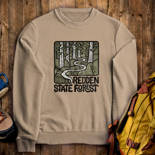 Redden State Forest Crewneck Sweatshirt Sand Adventure and Outdoors Themed Sweatshirt