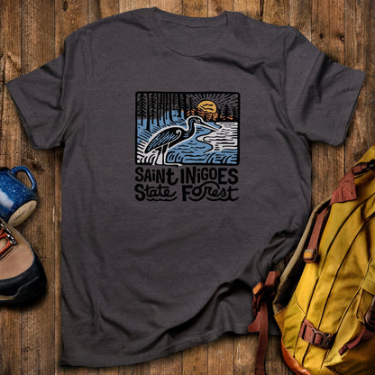 Saint Inigoes State Forest T-Shirt Dark Heather Adventure and Outdoors Themed T-Shirt