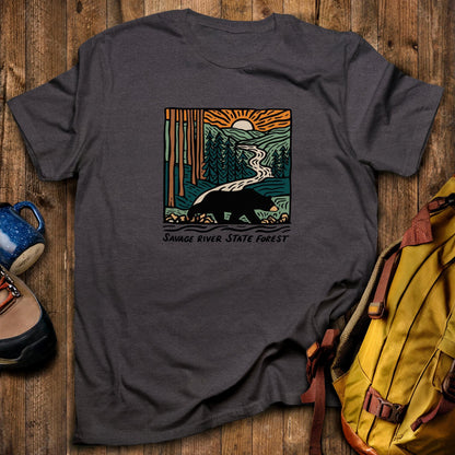 Savage River State Forest T-Shirt Dark Heather Adventure and Outdoors Themed T-Shirt