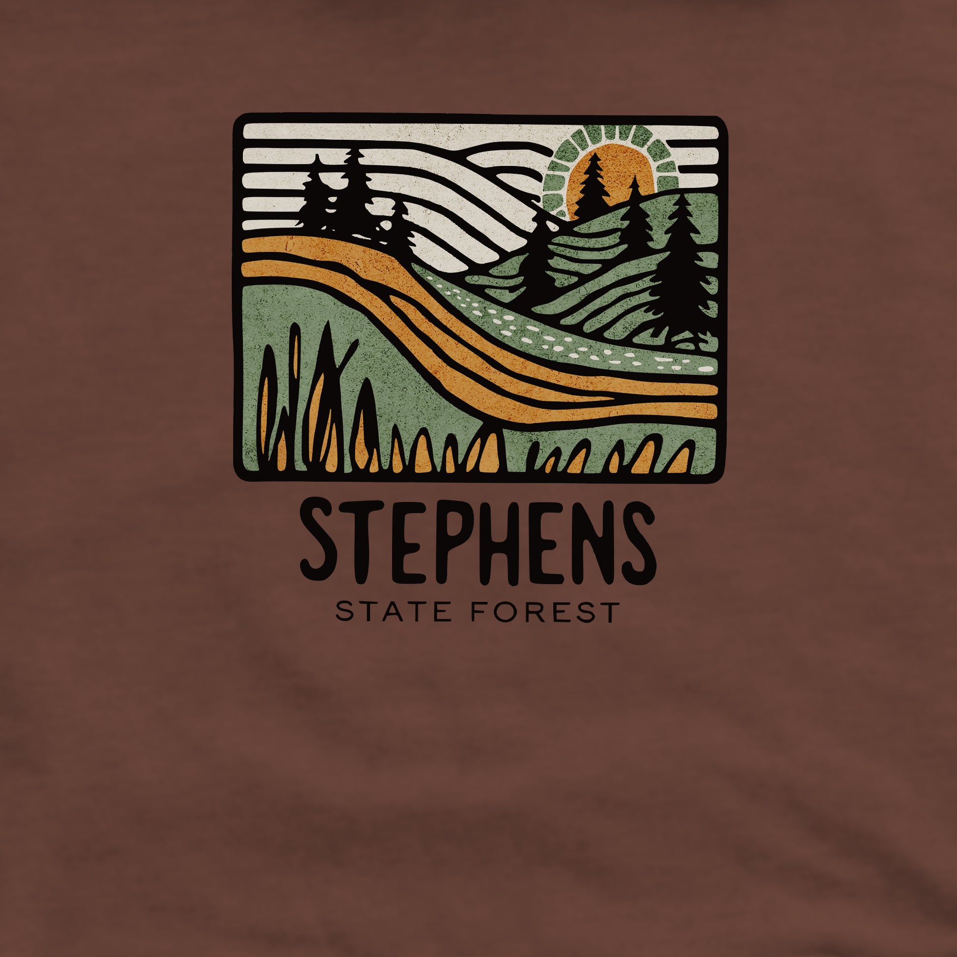 Stephens State Forest Crewneck Sweatshirt Adventure and Outdoors Themed Sweatshirt