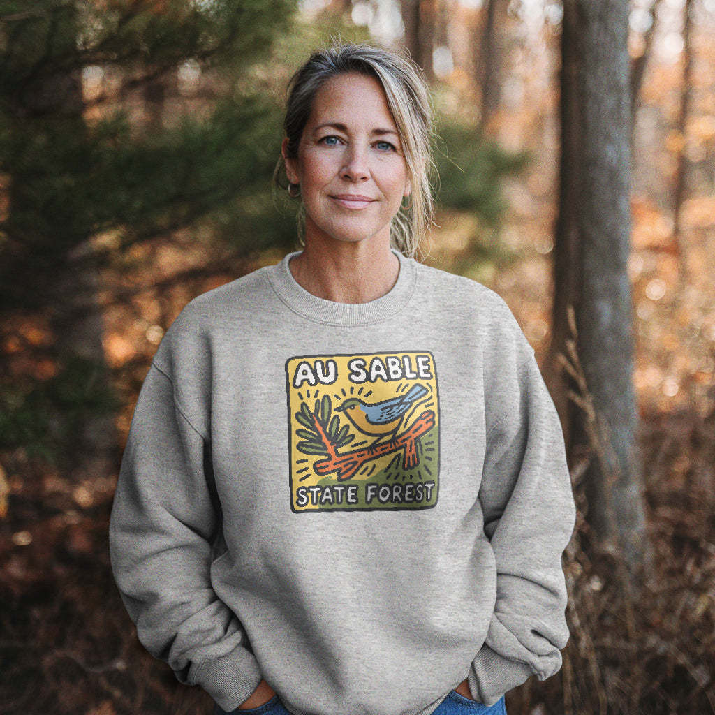 Au Sable State Forest Crewneck Sweatshirt Adventure and Outdoors Themed Sweatshirt