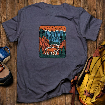 Copper Country State Forest T-Shirt Heather Navy Adventure and Outdoors Themed T-Shirt