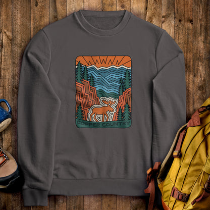Copper Country State Forest Crewneck Sweatshirt Charcoal Adventure and Outdoors Themed Sweatshirt