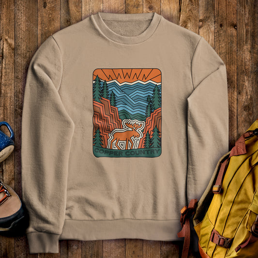 Copper Country State Forest Crewneck Sweatshirt Sand Adventure and Outdoors Themed Sweatshirt