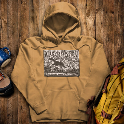 Escanaba River State Forest Hoodie Mustard Adventure and Outdoors Themed Hoodie