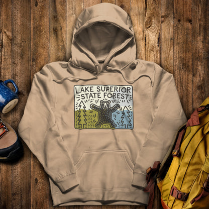 Lake Superior State Forest Hoodie Sand Adventure and Outdoors Themed Hoodie
