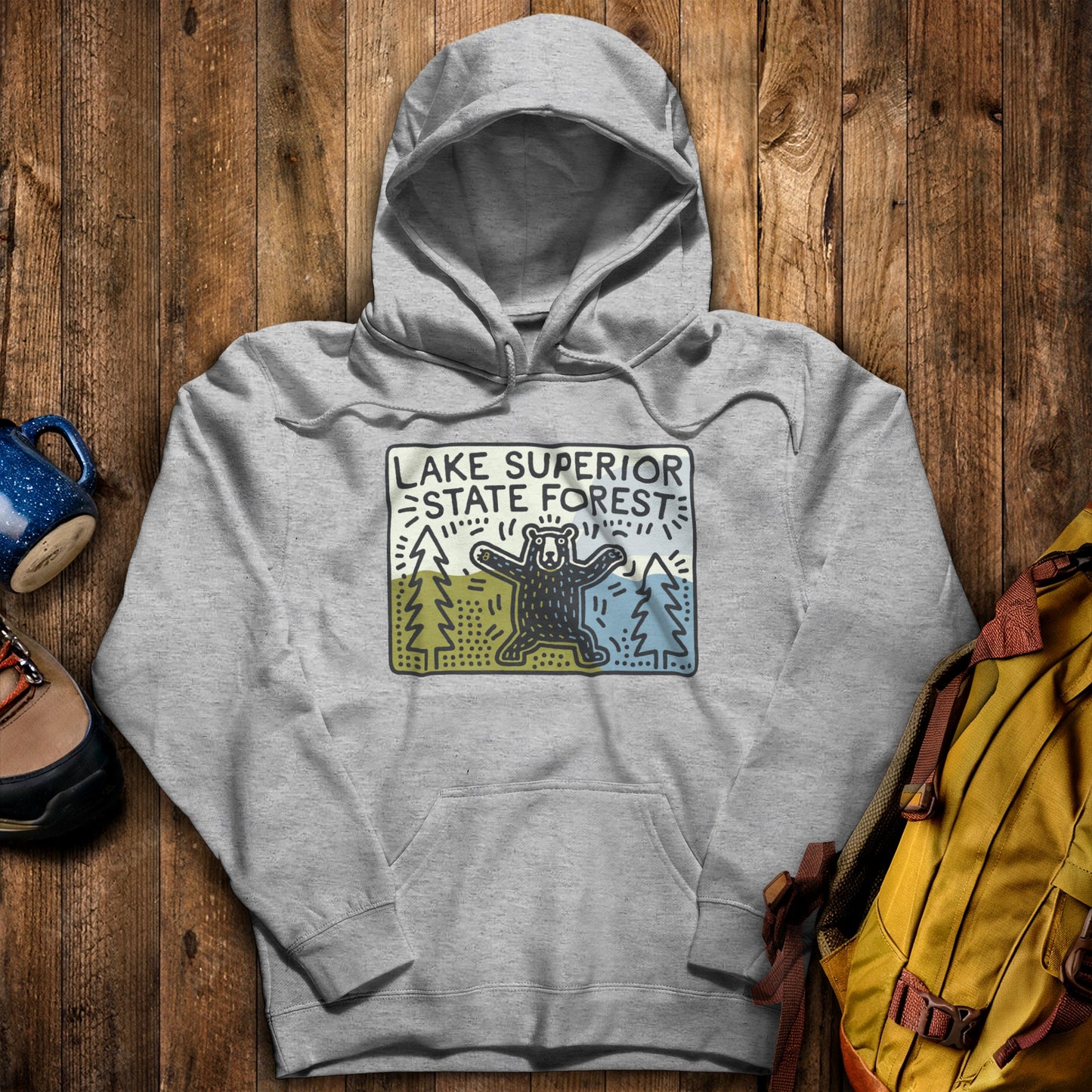 Lake Superior State Forest Hoodie Sport Grey Adventure and Outdoors Themed Hoodie