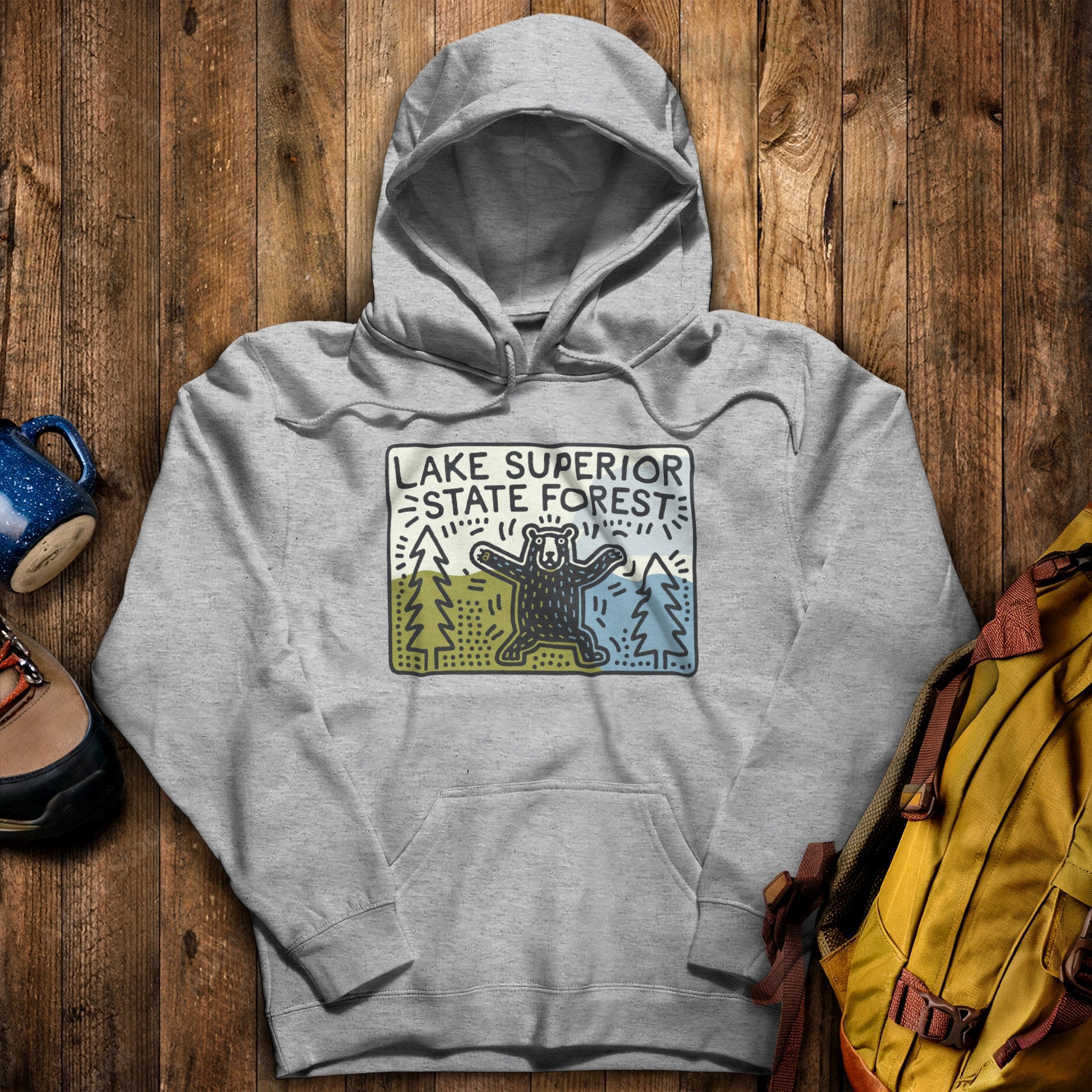 Lake Superior State Forest Hoodie Sport Grey Adventure and Outdoors Themed Hoodie