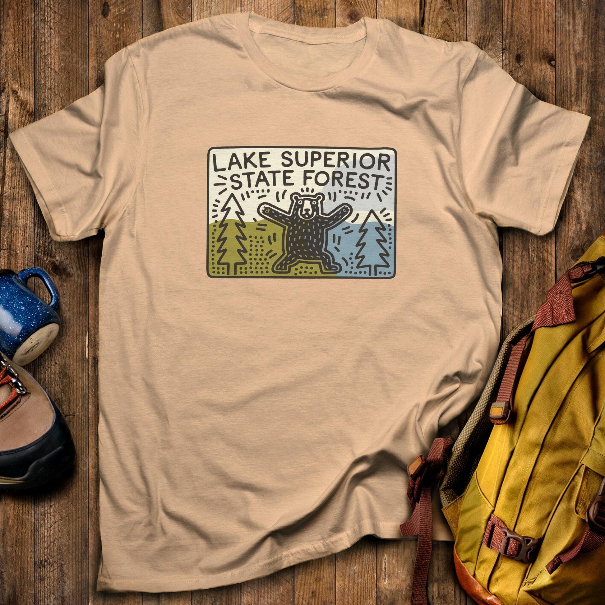 Lake Superior State Forest T-Shirt Sand Adventure and Outdoors Themed T-Shirt