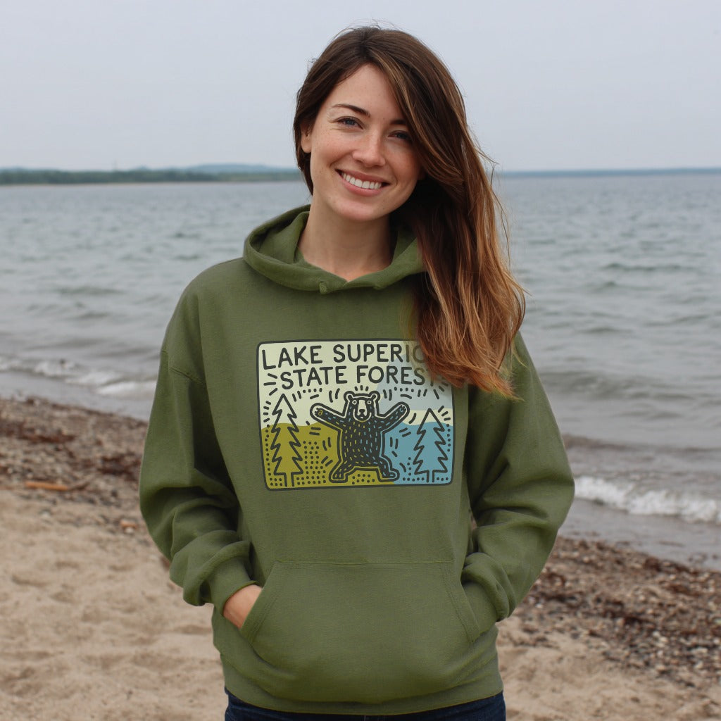 Lake Superior State Forest Hoodie Adventure and Outdoors Themed Hoodie