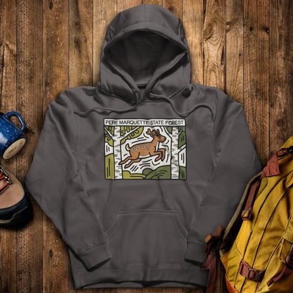 Pere Marquette State Forest Hoodie Charcoal Adventure and Outdoors Themed Hoodie