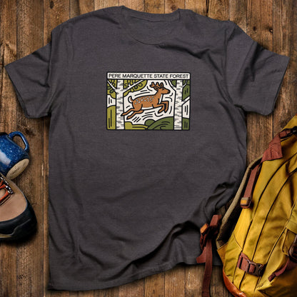 Pere Marquette State Forest T-Shirt Dark Heather Adventure and Outdoors Themed T-Shirt