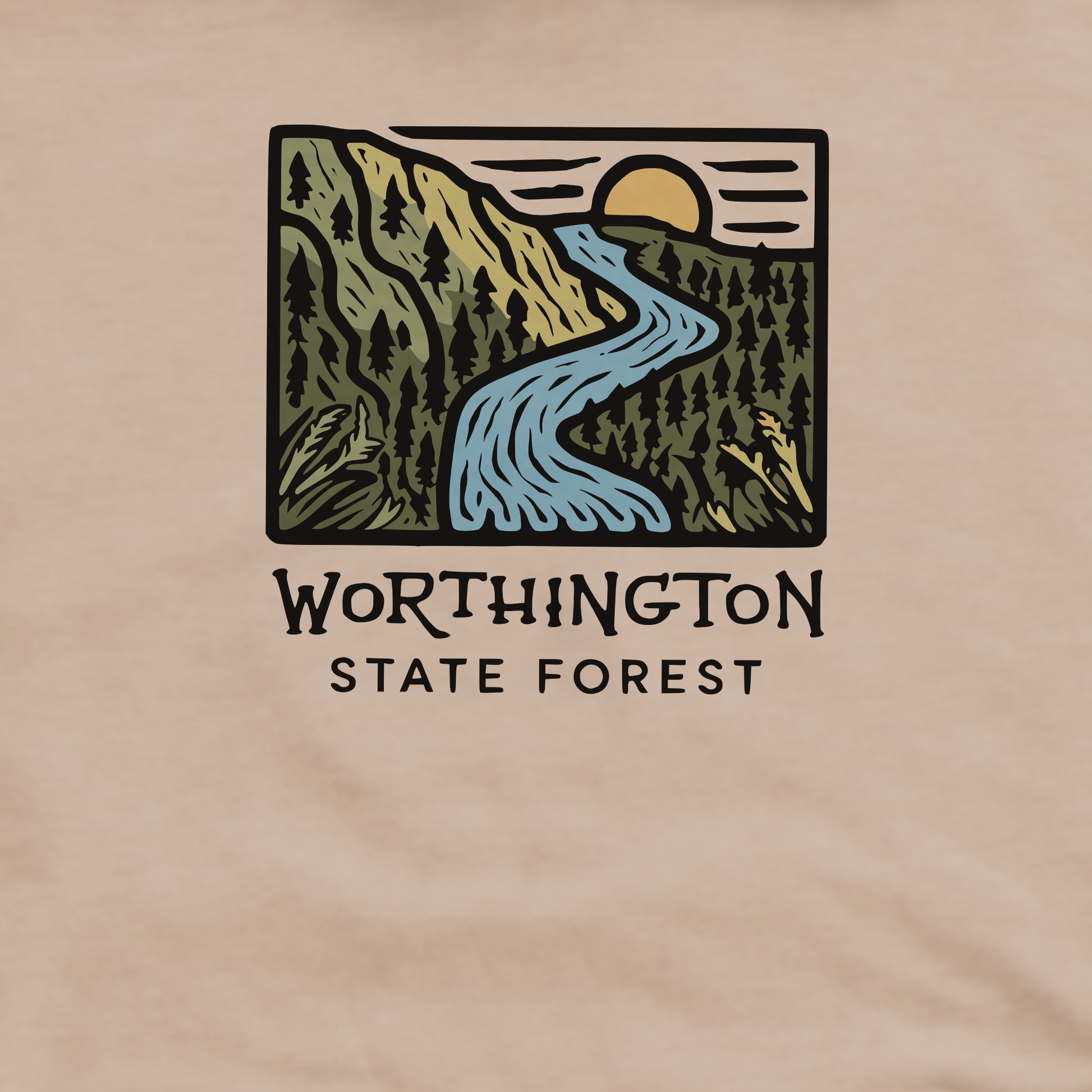Worthington State Forest Crewneck Sweatshirt Adventure and Outdoors Themed Sweatshirt