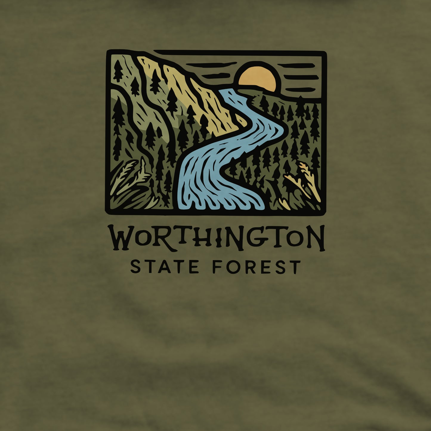 Worthington State Forest Crewneck Sweatshirt Adventure and Outdoors Themed Sweatshirt