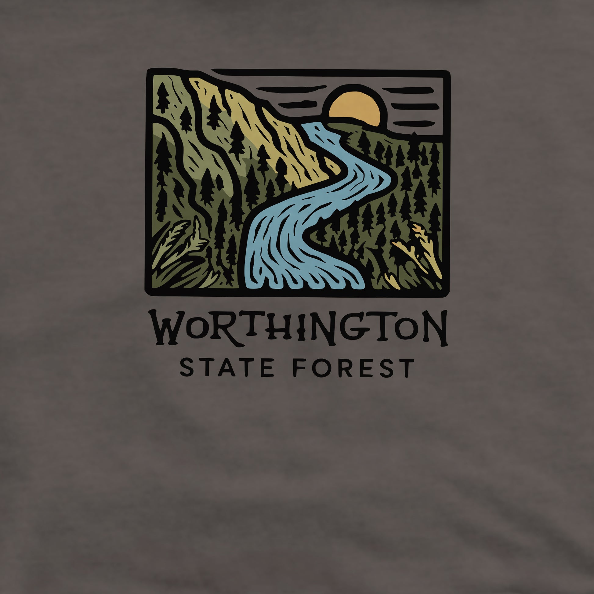 Worthington State Forest Crewneck Sweatshirt Adventure and Outdoors Themed Sweatshirt