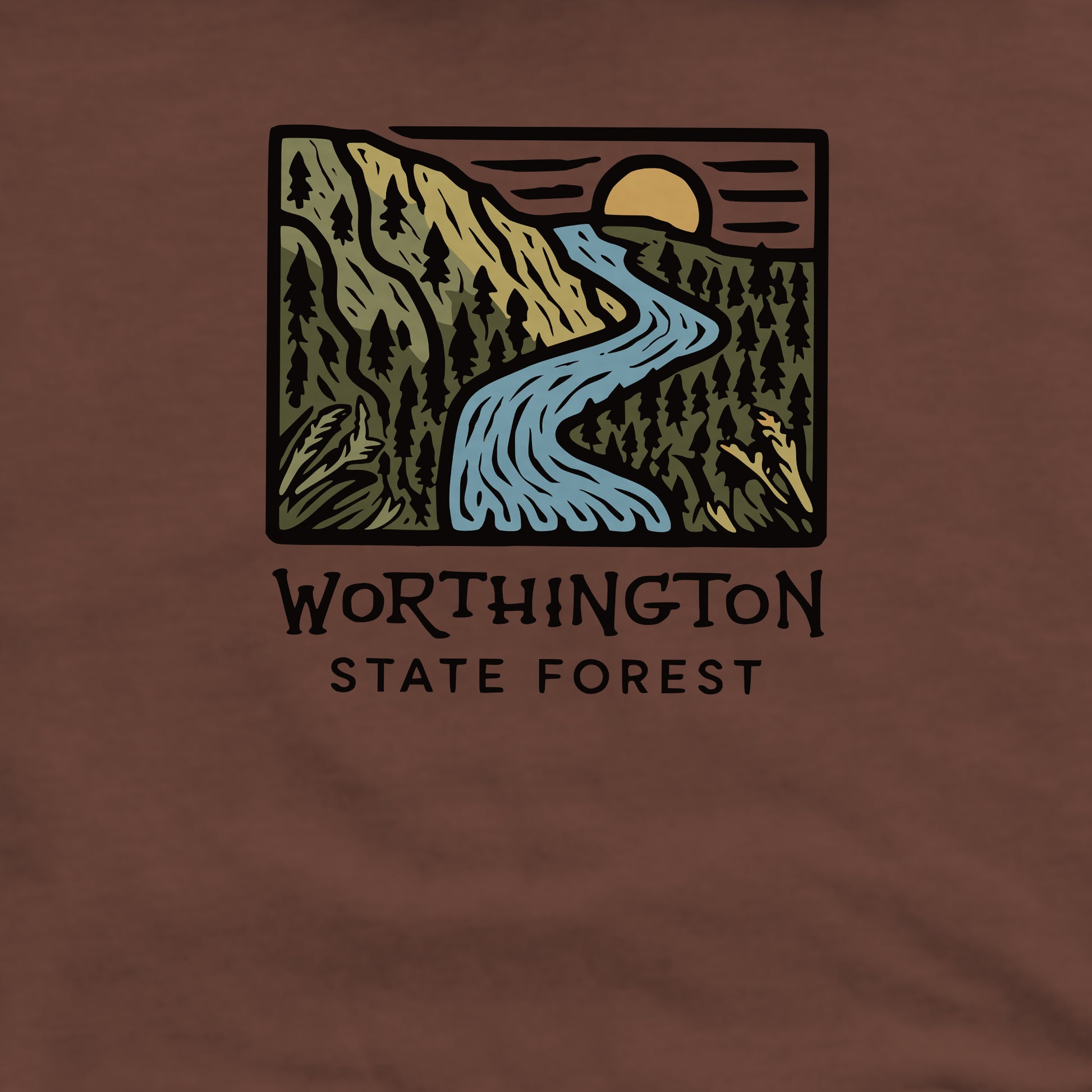Worthington State Forest Crewneck Sweatshirt Adventure and Outdoors Themed Sweatshirt
