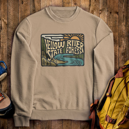 Yellow River State Forest Crewneck Sweatshirt Sand Adventure and Outdoors Themed Sweatshirt