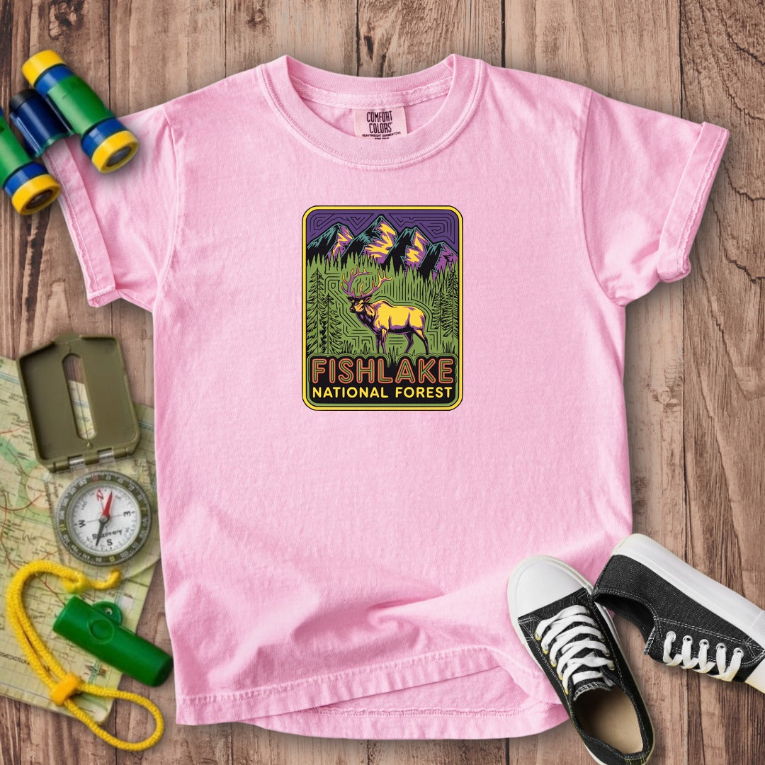 Fishlake National Forest Elk Kids Cotton T-Shirt