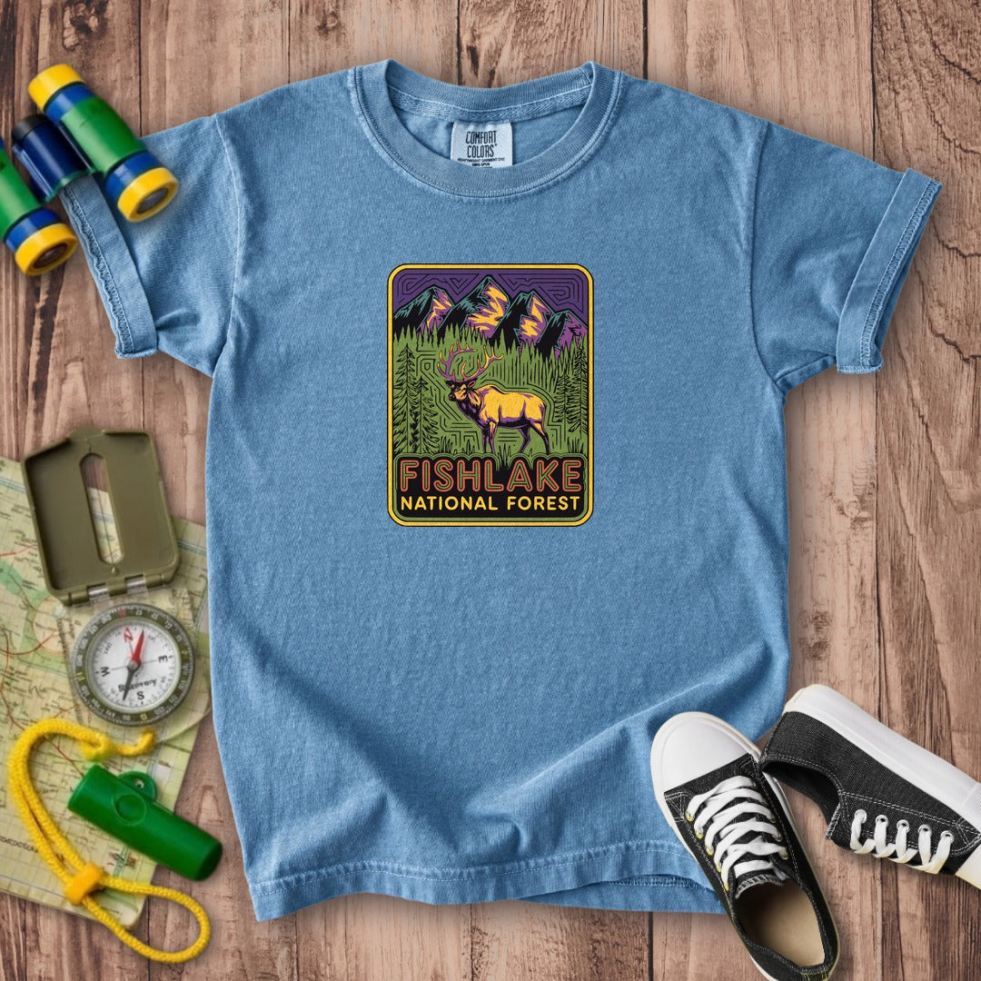 Fishlake National Forest Elk Kids Cotton T-Shirt