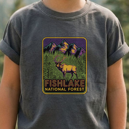 Fishlake National Forest Elk Kids Cotton T-Shirt