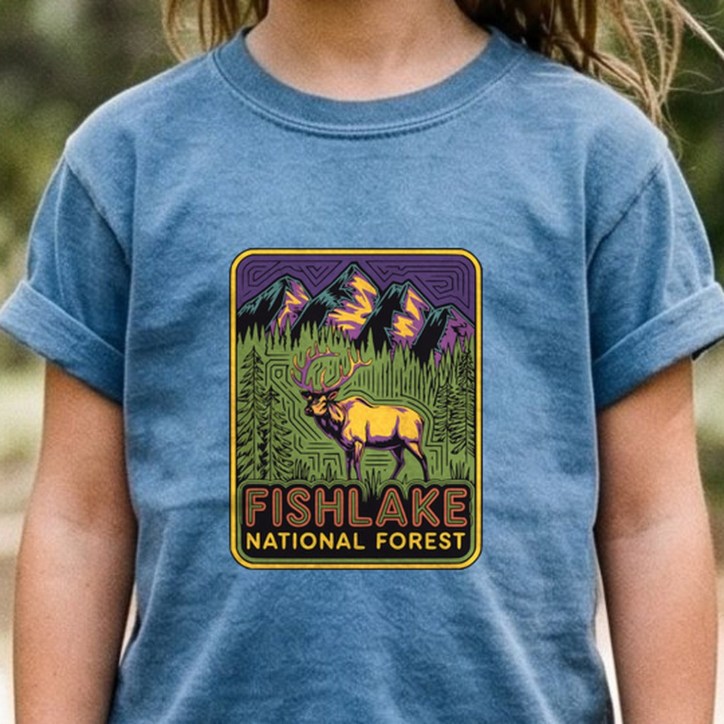 Fishlake National Forest Elk Kids Cotton T-Shirt