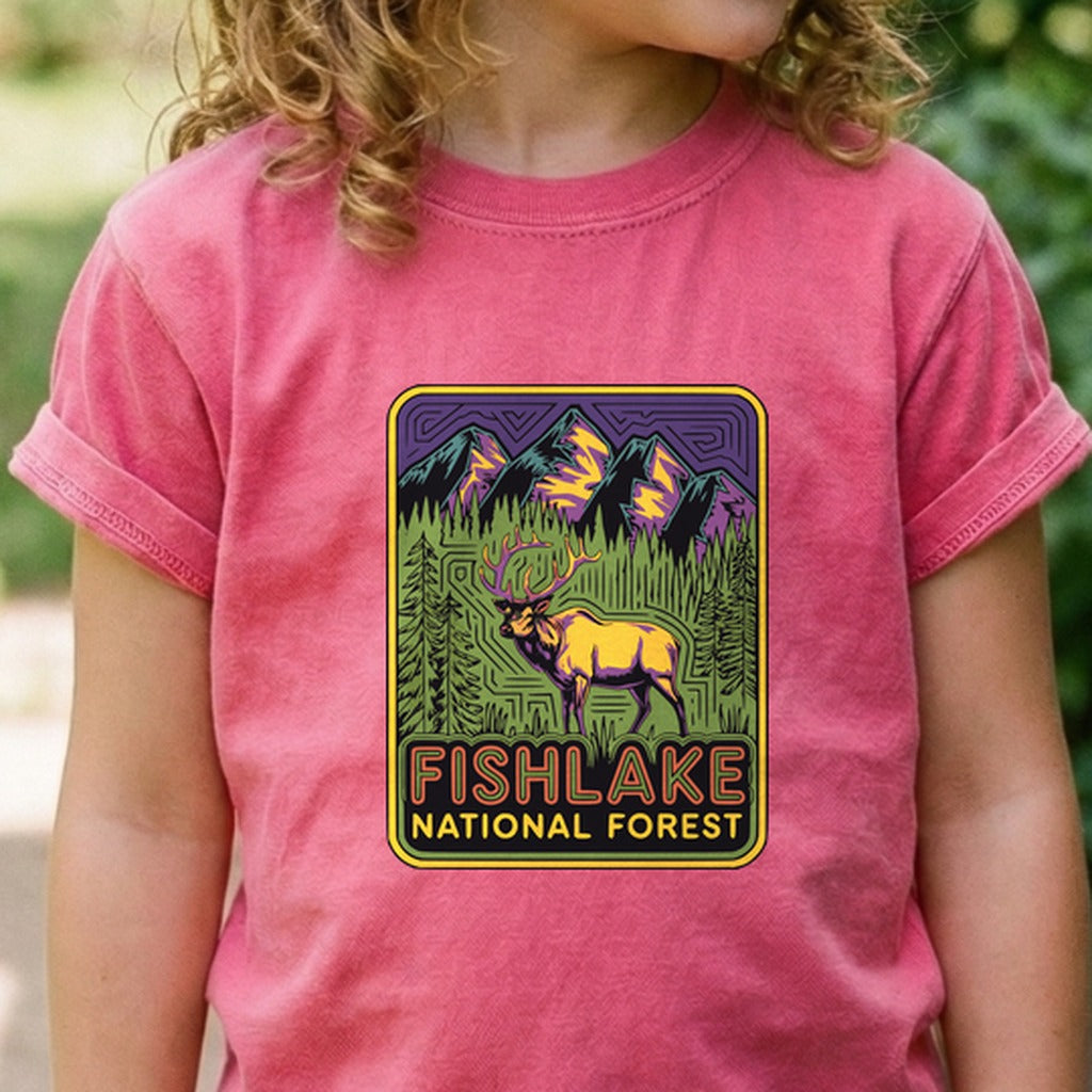 Fishlake National Forest Elk Kids Cotton T-Shirt