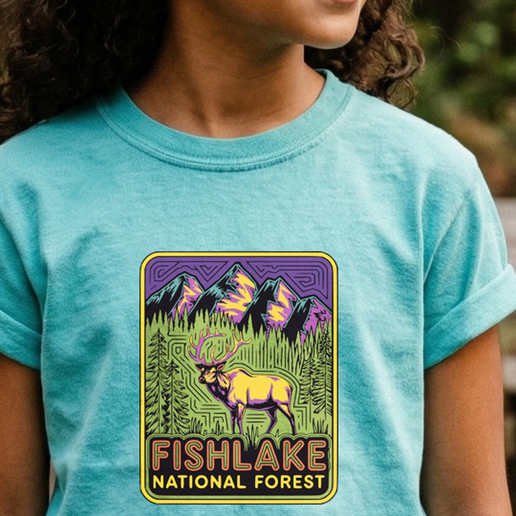 Fishlake National Forest Elk Kids Cotton T-Shirt