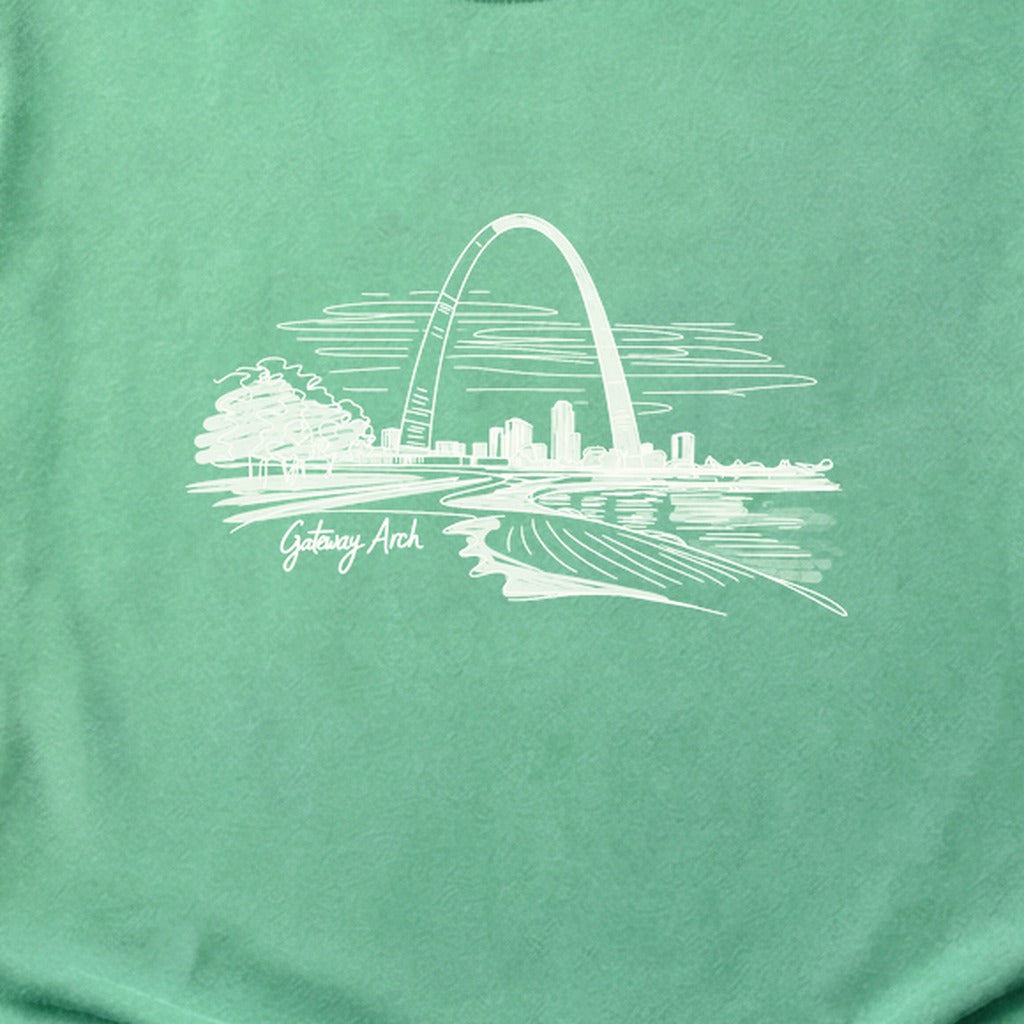 Gateway Arch Line Drawing Cotton T-Shirt