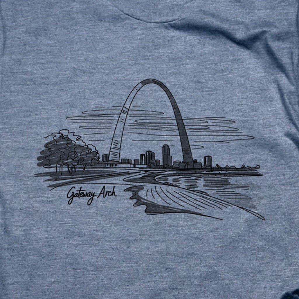 Gateway Arch Line Drawing T-Shirt