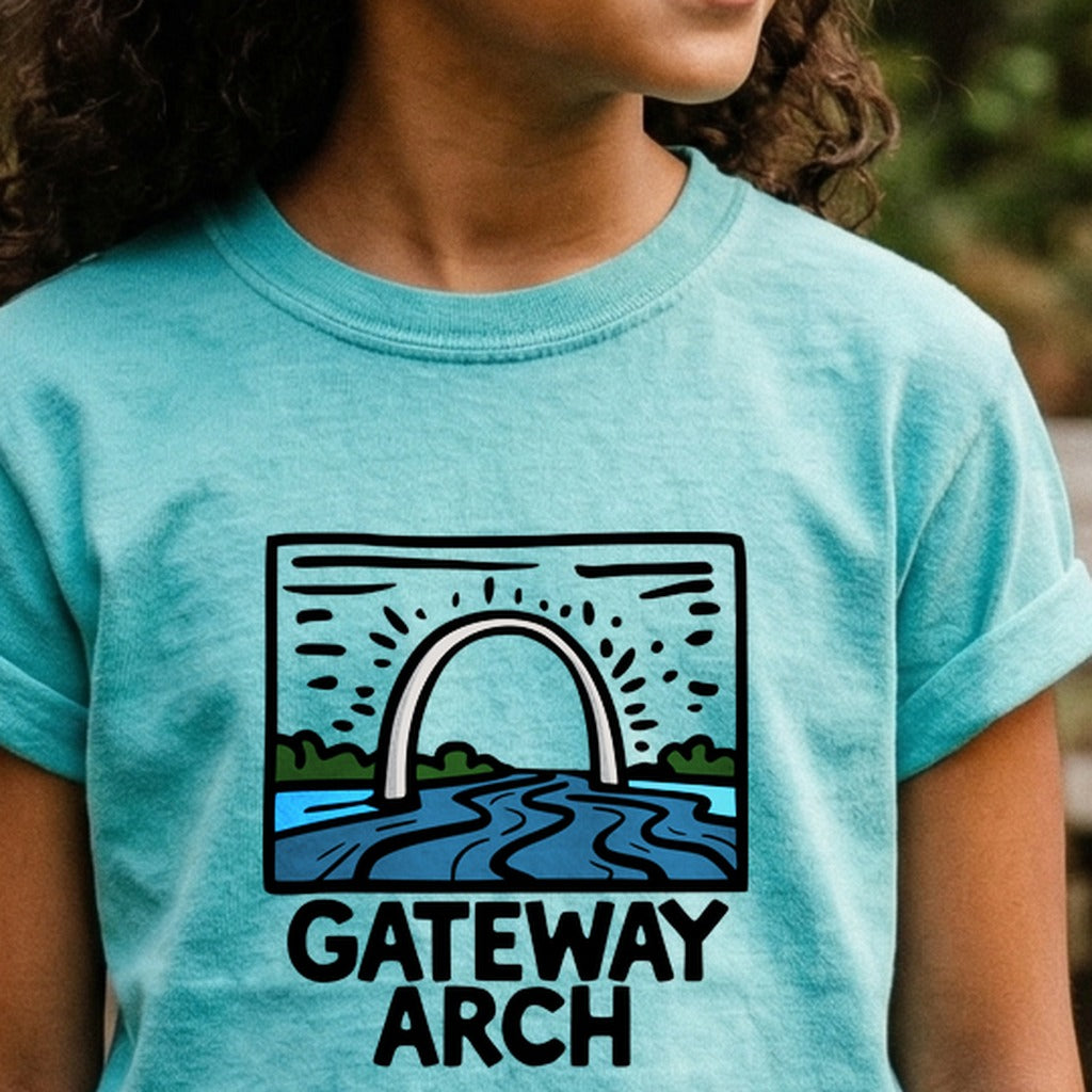 Gateway Arch National Park Kids Cotton T-Shirt