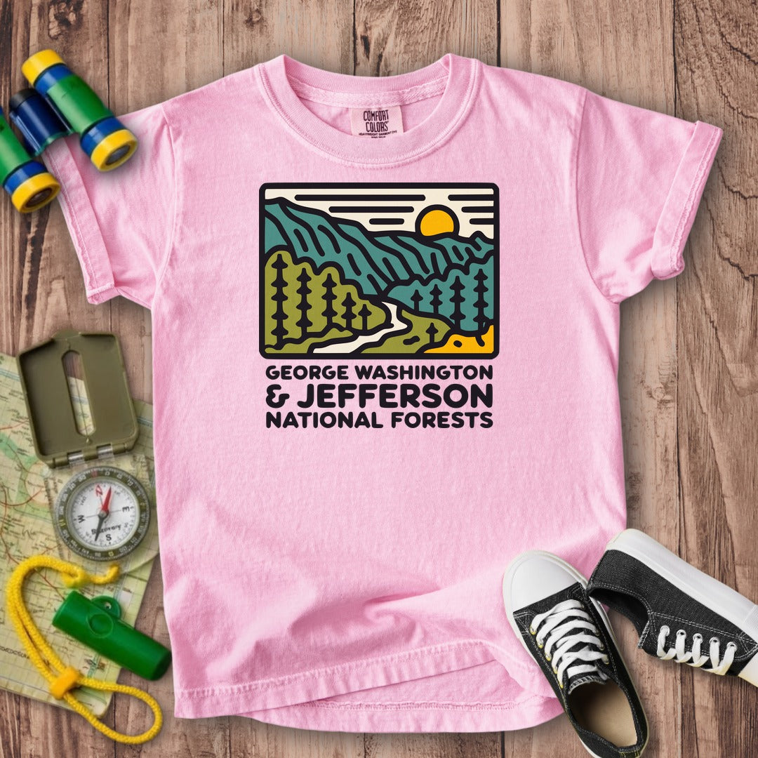 George Washington and Jefferson National Forests Kids Cotton T-Shirt