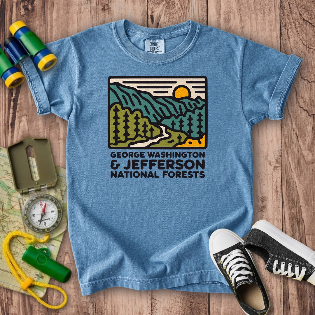 George Washington and Jefferson National Forests Kids Cotton T-Shirt
