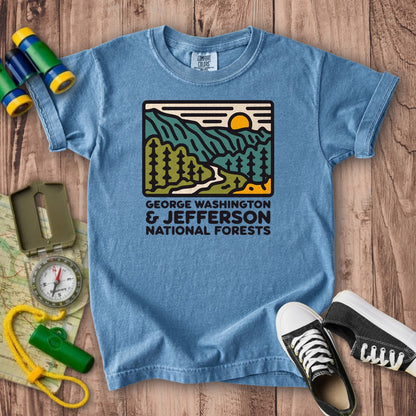 George Washington and Jefferson National Forests Kids Cotton T-Shirt