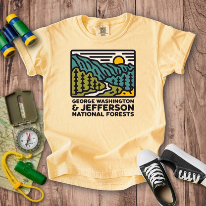 George Washington and Jefferson National Forests Kids Cotton T-Shirt