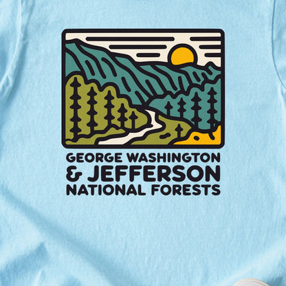 George Washington and Jefferson National Forests Kids Cotton T-Shirt