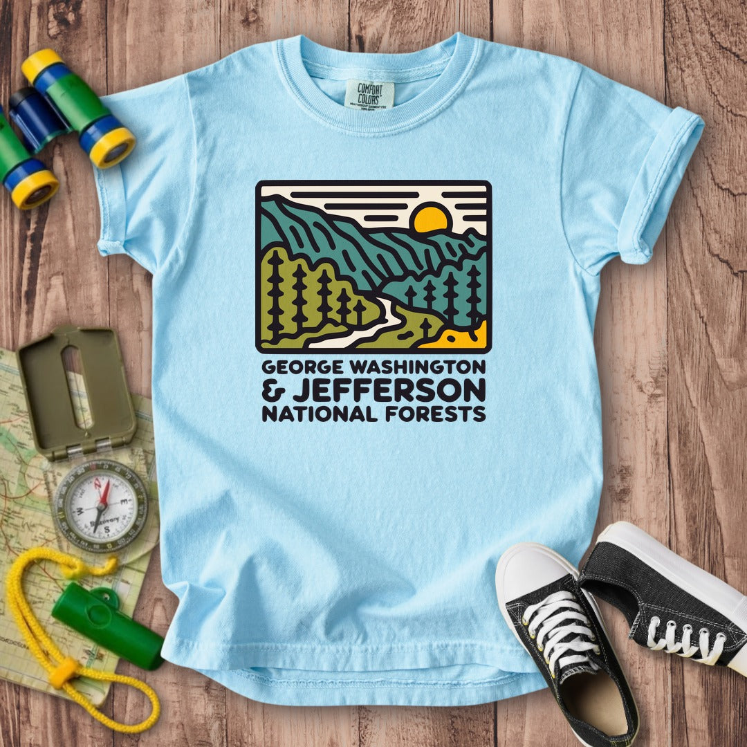 George Washington and Jefferson National Forests Kids Cotton T-Shirt