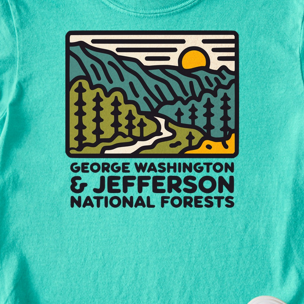 George Washington and Jefferson National Forests Kids Cotton T-Shirt
