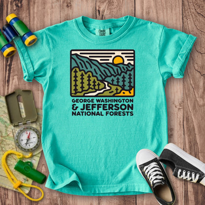 George Washington and Jefferson National Forests Kids Cotton T-Shirt