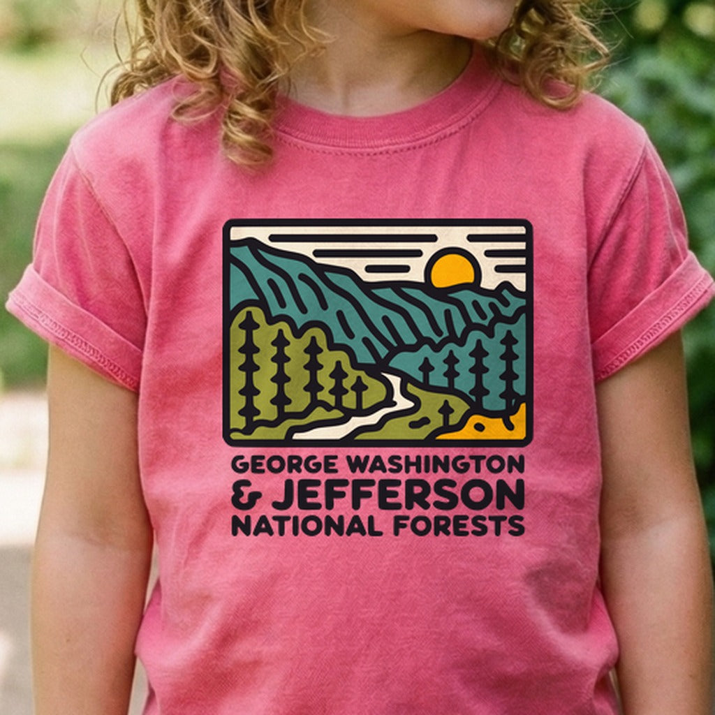 George Washington and Jefferson National Forests Kids Cotton T-Shirt