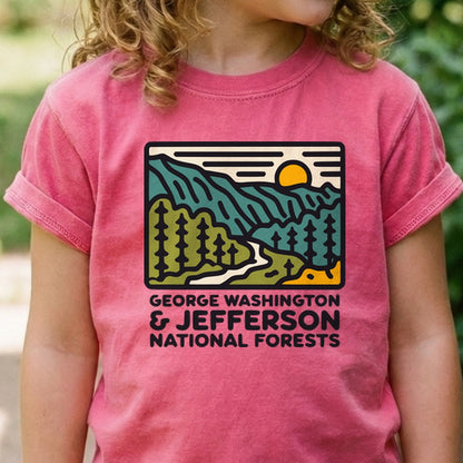 George Washington and Jefferson National Forests Kids Cotton T-Shirt