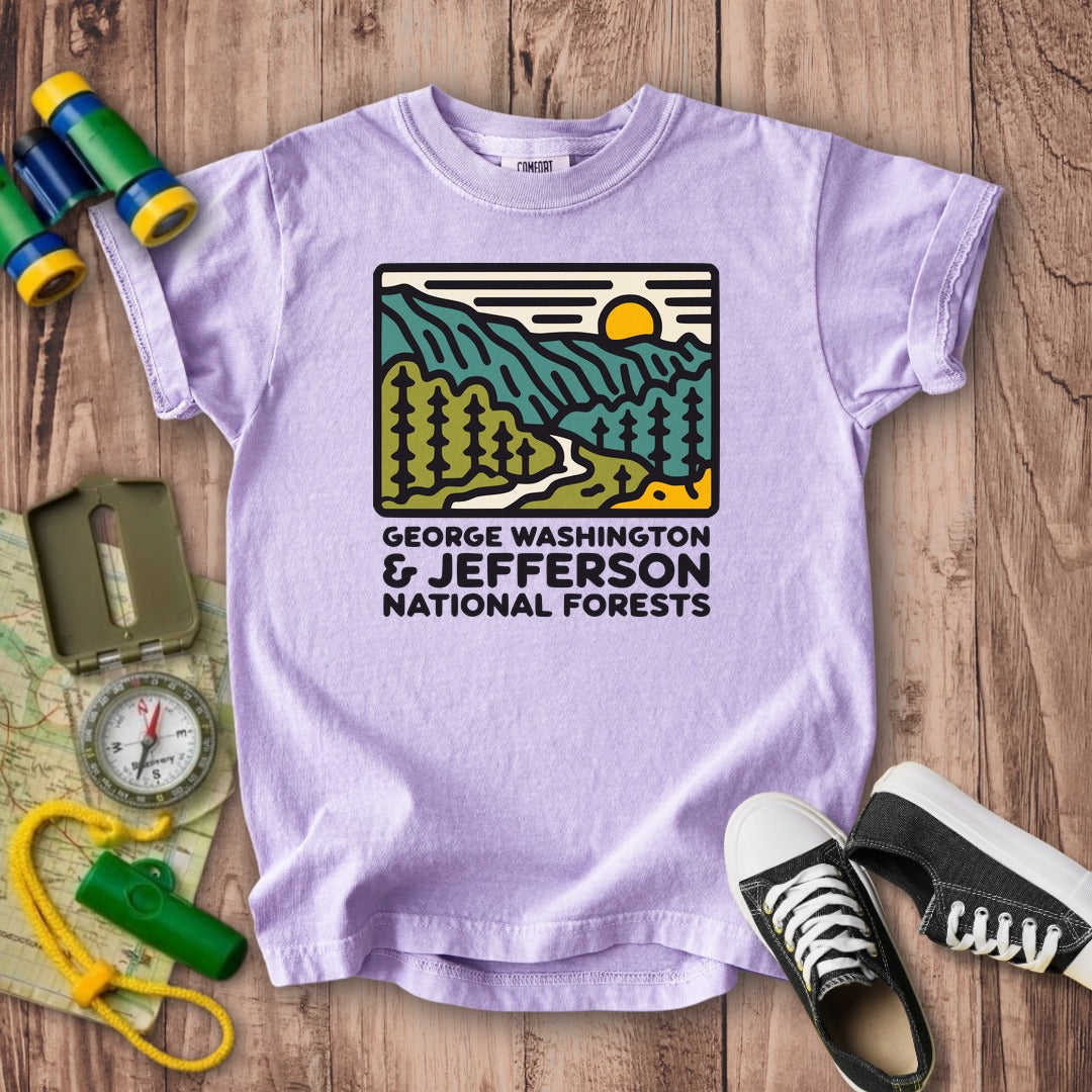 George Washington and Jefferson National Forests Kids Cotton T-Shirt