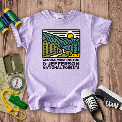George Washington and Jefferson National Forests Kids Cotton T-Shirt