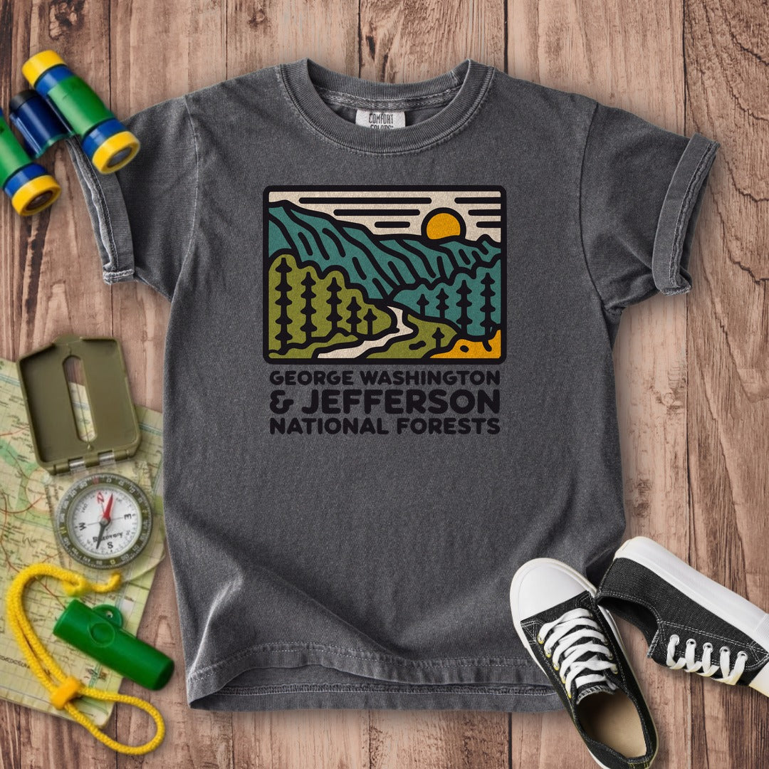 George Washington and Jefferson National Forests Kids Cotton T-Shirt